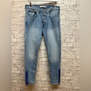 Calvin Klein CKJ015 skinny jeans men’s 31 X‎ 32 blue leg zipper detail ankle